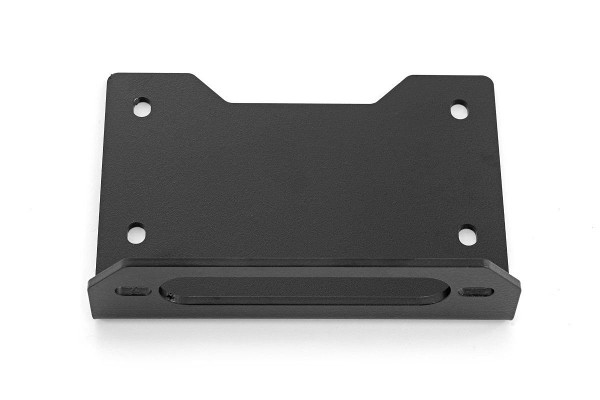 John Deere Gator XUV 835 Winch Mounting Plate - Rough Country - Bolt-On, Dual Bolt Pattern, 3/16 in Steel - Black